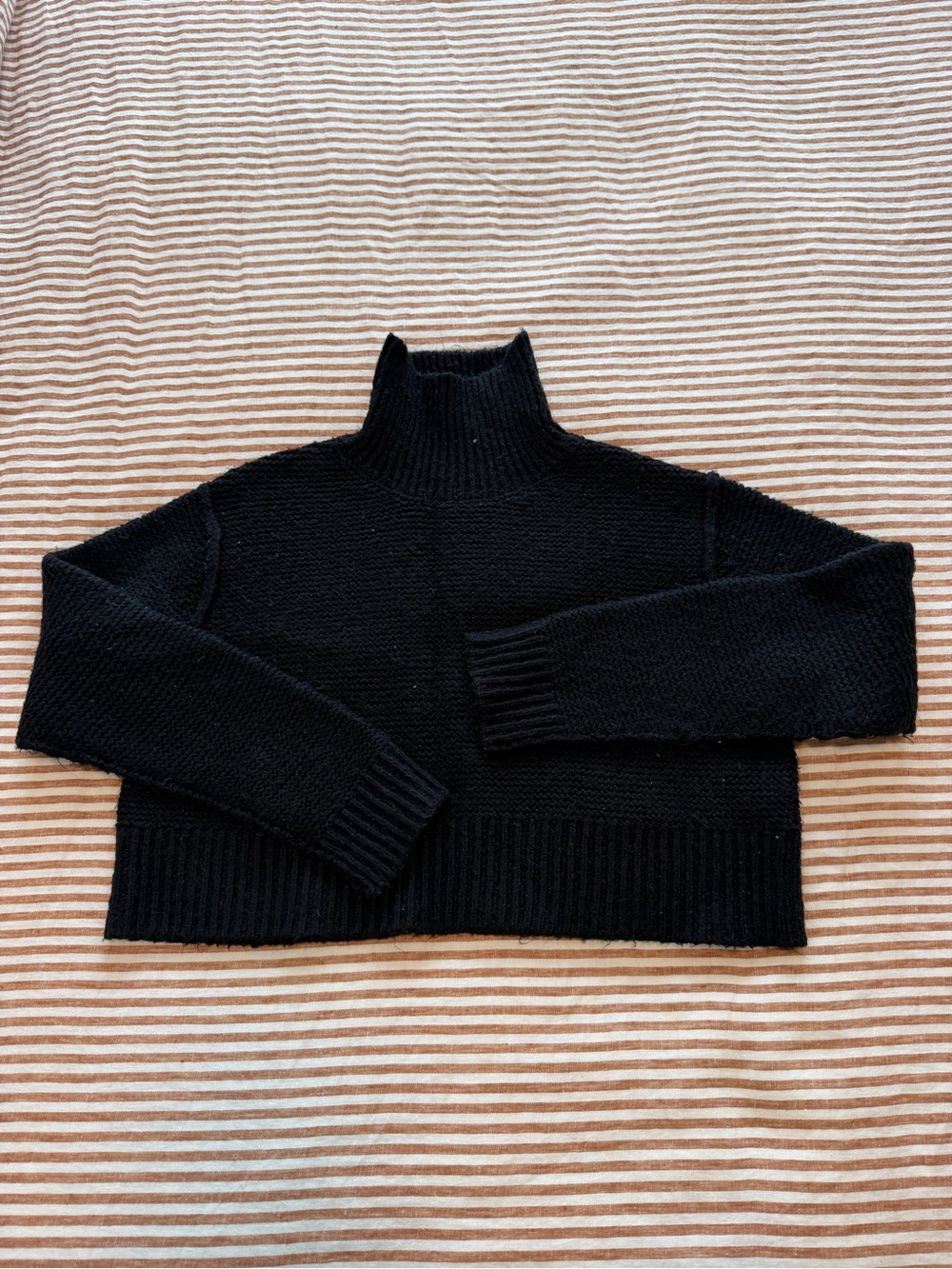 Elodie Black Turtleneck Cropped Women's Sweater